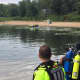 Members of the Water Rescue Unit trained in Yorktown on Wednesday.