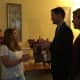 U.S. Rep. Jim Himes and his wife, Mary, visit Miriam Martinez Lemus on Wednesday in her Stamford home.