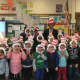 Poughleepsie Mayor Rob Rolison celebrates "The Cat In The Hat" with Krieger Elementary School students.