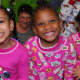Children at the Pajama Program, enjoying their pajamas.