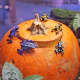 Poison dart frogs inspect a jack-o’- lantern in the “Frogs!” exhibit of The Maritime Aquarium at Norwalk, which transforms into the AquaScarium Oct. 21-22 & 28-29.