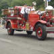 Antique fire engine from 1928 driven by Bob Montlick participates in the Darien Memorial Day Parade.