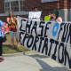 Protesters rallied against Chase Bank Wednesday in Bridgeport.