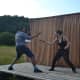 One of the fight scenes from this month's production of "Romeo and Juliet" at Muscoot Farm.