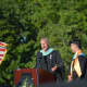 Mayor Mark A. Lauretti speaks at the Shelton High graduation.