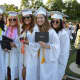 A group of happy graduates at the Shelton High commencement.