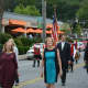 Members of Mount Kisco's village board of trustees march in the fire department's parade.