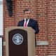 First Selectman Rob Mallozzi offers remarks at the Sept. 11 ceremony.