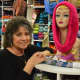 Ann Marie Santarelli in Yarn Diva, her Hillsdale shop.