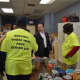 Bridgeport Mayor Joe Ganim toured the Veterans Affairs Thanksgiving dinner distribution site Monday.