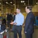Manufacturing Manager Josh Bauer, left, gives U.S. Sen. Chris Murphy a tour of Lex Products in Shelton.