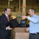 Manufacturing Manager Josh Bauer, right, gives U.S. Sen. Chris Murphy a tour of Lex Products Corp. in Shelton.