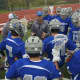 Bronxville coach Tim Horgan talks strategy during a timeout.