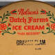 A three-gallon carton of Nelson's Dutch Farms Ice Cream stamped "Nix Besser," meaning "Nothing Better."