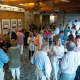 Attendees mingle during the fundraiser for the Bedford Playhouse Friday night.