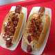 Hot dogs with all the toppings at Dog Daze Cafe in Wilton.