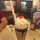A chocolate ice cream soda is topped with whipped cream and a cherry at the Eveready Diner in Hyde Park.