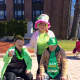 Margaret, Kathleen and Edward Cheever get ready for the 2016 St. Patrick's Day Parade in Bridgeport.