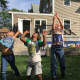 Children play outside Adam J. Lewis Preschool in Bridgeport.