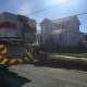 Danbury firefighters at the scene of a blaze at 23 McDermott St. on Friday afternoon.