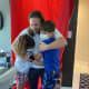 Saracino greeted by his kids the moment he came out of self-quarantine Friday, April 3.