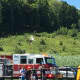 Fire and police are on the scene of plane crash on a hill above the dog park near the Danbury Airport on Sunday morning.
