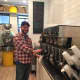 Co-Owner John Minotti in the newly revamped Sunshine Coffee Roasters in Larchmont.