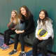 Irvington Middle School students working out with medicine balls during fitness boot camp.