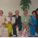 Karen Ganis and her father with her sisters