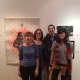 Pictured are HHS students Gina Lindner and Maddie Osborne with teachers Naomi Gilbert and Cory Merchant center at the OSilas Gallery.
