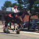 Hollywood stunt woman Diane Peterson rode a horse during the parade