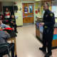 Greenwich Police Officer speaking at Western Middle School.