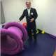 Dennis W. Perry in the occupational therapy room at the new Abilis facility in Stamford.