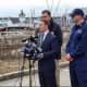 Westchester County Executive Rob Astorino, shown speaking to reporters Sunday near the scene of the crash, met with the family of Timothy Conklin whose body was recovered by divers earlier in the day.