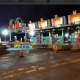 The first cars pass through the cashless toll barrier on the Tappan Zee Bridge on Saturday night.