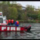 The Fire Rescue crew out on the waters of the Housatonic River.