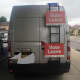 The driver of this van in Great Britain made it clear Thursday where his vote would be cast.