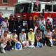 The students visited a fire station as part of their trip.