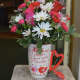 Valentine's Day flowers in a mug
