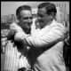 Lou Gehrig and Babe Ruth moments after Gehrig's retirement ceremony at Yankee Stadium on July 4, 1939..
