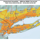 Snowfall projections for the Nor'easter, released early Wednesday morning by the National Weather Service.