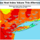 Heat index values for Saturday, June 30.