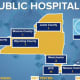 The number of public hospitals across New York.