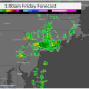 A projected radar image of the region for 1 a.m. Friday, June 17, according to the National Weather Service.