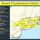 Areas where the Severe Thunderstorm Watch is in effect.