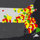 This map by the Massachusetts Department of Public Health shows the average positive daily test rates per 100,000 residents as of Oct. 22.