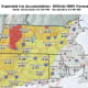 Ice accumulation map for Feb. 15-16 by the National Weather Service 2021