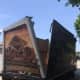 A box truck was split open and its roof torn off Wednesday after it hit a ledge on the Chestnut Street bridge in Suffern.