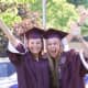 Bethel High School seniors Gwen Gallagher and Casey Conway excitedly await their march through the elementary schools.
