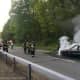 Fire crews from Mount Kisco and Bedford Hills were dispatched to a stretch of the Saw Mill River Parkway, where a car fire shutdown the roadway.